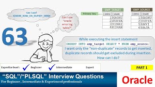 Oracle PL SQL interview question  How to Exclude duplicate records while insertion Error Log Table [upl. by Elga]