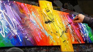 HOW TO make an AMAZING Abstract Painting With Very BRIGHT COLORS  Sexamental [upl. by Saretta]