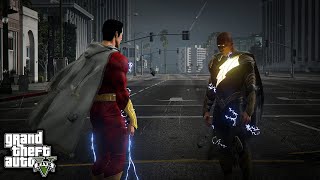 Shazam Vs Black Adam Epic Fight Moment  GTA V Mods [upl. by Alemak482]