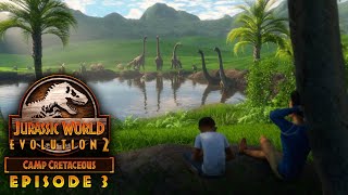 HOW TO BUILD THE WATERING HOLE  Camp Cretaceous Park Build 3  Jurassic World Evolution 2 [upl. by Nohpets]