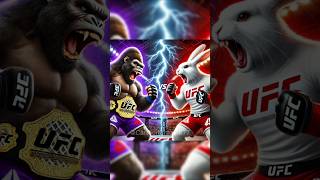 Gorilla 🆚 Rabbit boxing shorts trending viralvideo rabbit cat catlover cats ai [upl. by Karissa]