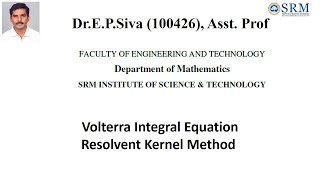 Volterra Integral Equation  Resolvent Kernel Method  MSc Mathematics [upl. by Bridge]