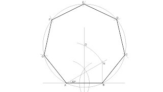 How to draw a regular heptagon knowing the length of one side [upl. by Jem]