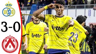 Union SaintGilloise vs Kortrijk 30 Kevin Rodríguez Goal  All Goals and Extended Highlights [upl. by Nirihs]