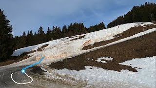 SNOW STARTING TO MELT GoPro HD POV Skiing BLUE FORESTIER  MEGEVE ski resort  Feb 2024 [upl. by Niras]