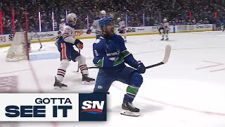 GOTTA SEE IT Canucks Score Two Late Goals To Snatch Lead In Game 1 [upl. by Nahtiek]