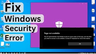 windows security error windows 10 11  Your IT administrator has limited access  sr tech 360 [upl. by Garwood109]