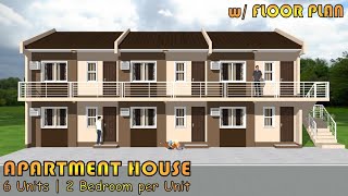 SMALL APARTMENT DESIGN  6 UNITS  41 SQM per UNIT  2 BEDROOM per UNIT [upl. by Attemaj]