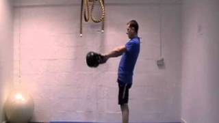 Personal Trainer Barry  Double Kettlebell SwingOHP Workout [upl. by Alleiram]