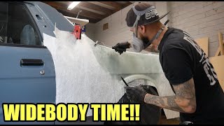 Making rear fibreglass widebody overfenders [upl. by Wickner80]