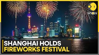 Shanghai Holds Fireworks Festival to Light up National Day Holiday  Latest English News  WION [upl. by Leaper]