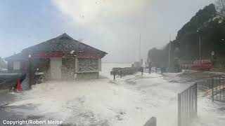 Storm Eunice Caswell Bay Swansea Wales [upl. by Antoine67]