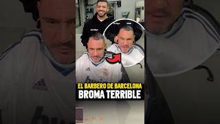 ¡Barbero se burla de los fans del Barça con una camiseta del Real Madrid 😱 probarbersstudio [upl. by Razid]