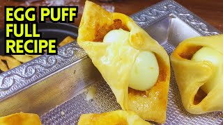 ఎగ్ పఫ్  How to Make Egg Puffs at Home with Pastry Sheets  Oven amp NoOven Methods [upl. by Akahc]