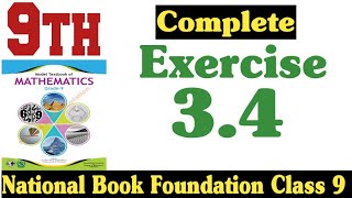 class 9 maths chapter 3 exercise 34  national book foundation class 9 maths  fazal academy [upl. by Redwine]