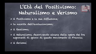 Positivismo Naturalismo e Verismo [upl. by Imis]