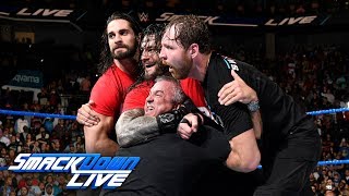 Kurt Angle amp The Shield lead a Raw raid of SmackDown SmackDown LIVE Nov 14 2017 [upl. by Naitsyrk768]