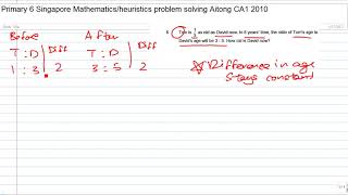 primary 6 Singapore mathematics heuristics  Unchanged Difference amp Ratio [upl. by Ahselef250]