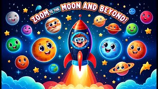 Zoom to the Moon and Beyond 🚀  Fun Kids Space Adventure Song 🌌 [upl. by Yesiad]