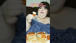 GLUTTONY AT ITS FINEST 🤮 selfharm gluttony mukbang [upl. by Anauqed]