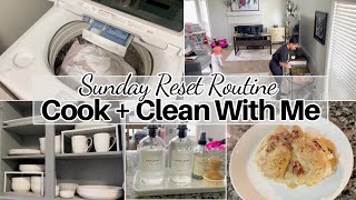 SUNDAY RESET ROUTINE  Cook amp Clean With Me  Marry Me Chicken [upl. by Ahsiekat]