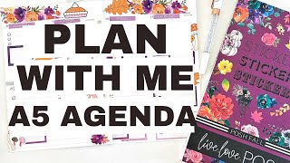 PLAN WITH ME  ERIN CONDREN  A5 AGENDA RING PLANNER  HOW TO PLAN IN COMPACT VERTICAL [upl. by Enid]