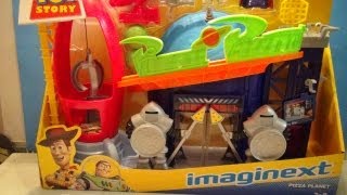 TOY STORY IMAGINEXT PIZZA PLANET DISNEY PIXAR FISHER PRICE PLAYSET VIDEO REVIEW [upl. by Salkin]