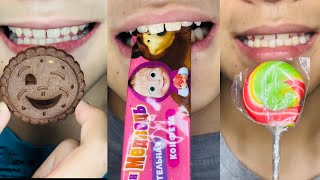 Most Relaxing Candy Chewing Sounds of the Day BAKO ASMR [upl. by Amle]