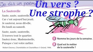 La sauterelle  Poésie CP Écouter Comprendre et apprendre en chantant le poèmeUn versUne strophe [upl. by Russian]