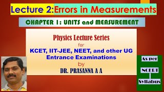 Lecture 2 ERROR ANALYSIS IN MEASUREMETS CLASS 11 [upl. by Anselma591]