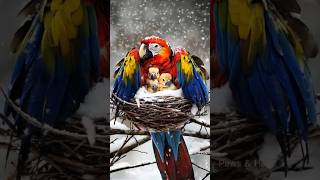 Scarlet Macaw Parrot Family ❤️ Macawparrots lyrebirdsworld [upl. by Ydnyl869]