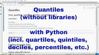 Python  Quantiles and Quartiles core [upl. by De]