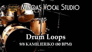 Drum Loops  98 Kamilieriko 80 BPM [upl. by Dnesnwot313]