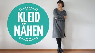 Gemütliches Kleid nähen  Aus Strickstoff [upl. by Atniuqal620]