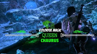 Skyrim SE  Colorful Magic Queen Chaurus Boss Battle [upl. by Adnylg848]