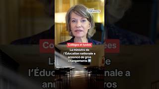 Collèges et lycées  les changements annoncés par la ministre de l’Éducation nationale [upl. by Aver]