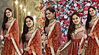 Jannat Zubair Looks So Pretty In Red Dress Arrives For Adnaan Reception Party [upl. by Aikem]