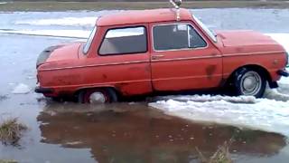 Zaz 968m Zaporozhets crossing river [upl. by Ddet782]