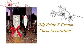 DIY Champagne Flutes Groom amp Bride Toasting Flutes [upl. by Yanetruoc660]