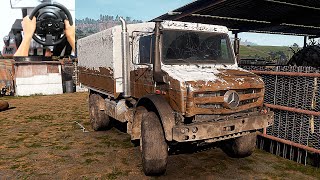 Rebuilding MecedesBenz Truck Unimog  Forza Horizon 5  Thrustmaster T300RS Gameplay [upl. by Rahr]