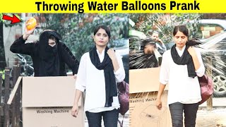 Throwing Ice Water Balloons at Peoples Prank  HitPranks [upl. by Zilvia]