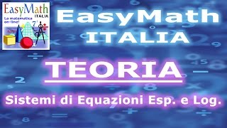 Sistemi Misti di Equazioni Esponenziali e Logaritmiche  TEORIA 201501122156 a [upl. by Morganstein]