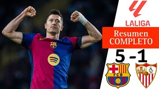 Barcelona vs Sevilla 51 Resumen y Goles  LaLiga 202425 [upl. by Garvy617]