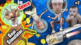 GOAT ON FIRE 🔥 FGTEEV Shawn Chase and Duddy play GOAT SIMULATOR in SPACE HA HA HA HA HA Part 2 [upl. by Meer]