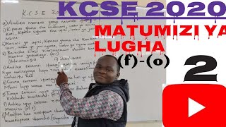 MASWALI NA MAJIBU KCSE 2020 KISWAHILI PP2 MATUMIZI YA LUGHA SARUFI KCSE REVISION QUESTIONS part 2 [upl. by Leoline]