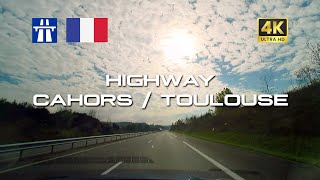 Scenic drive  Highway from Cahors to Toulouse  France  4k 60fps [upl. by Jim]