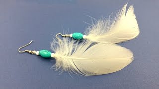 Beading4perfectionists Straighten feathers and making simple earrings tutorial [upl. by Lewse154]