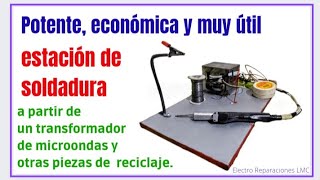 quotEstación de soldaduraquot casera con transformador de microondas  DIY homemade soldering station [upl. by Aztin]