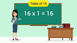 16times tables16x 16 table tables of16 16xnurseryrhymes multiplication addition substraction [upl. by Emawk]