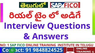 SAP FICO REAL TIME INTERVIEW QUESTIONS amp ANSWERS  SAP FICO CONSULTANT INTERVIEW [upl. by Sparke]